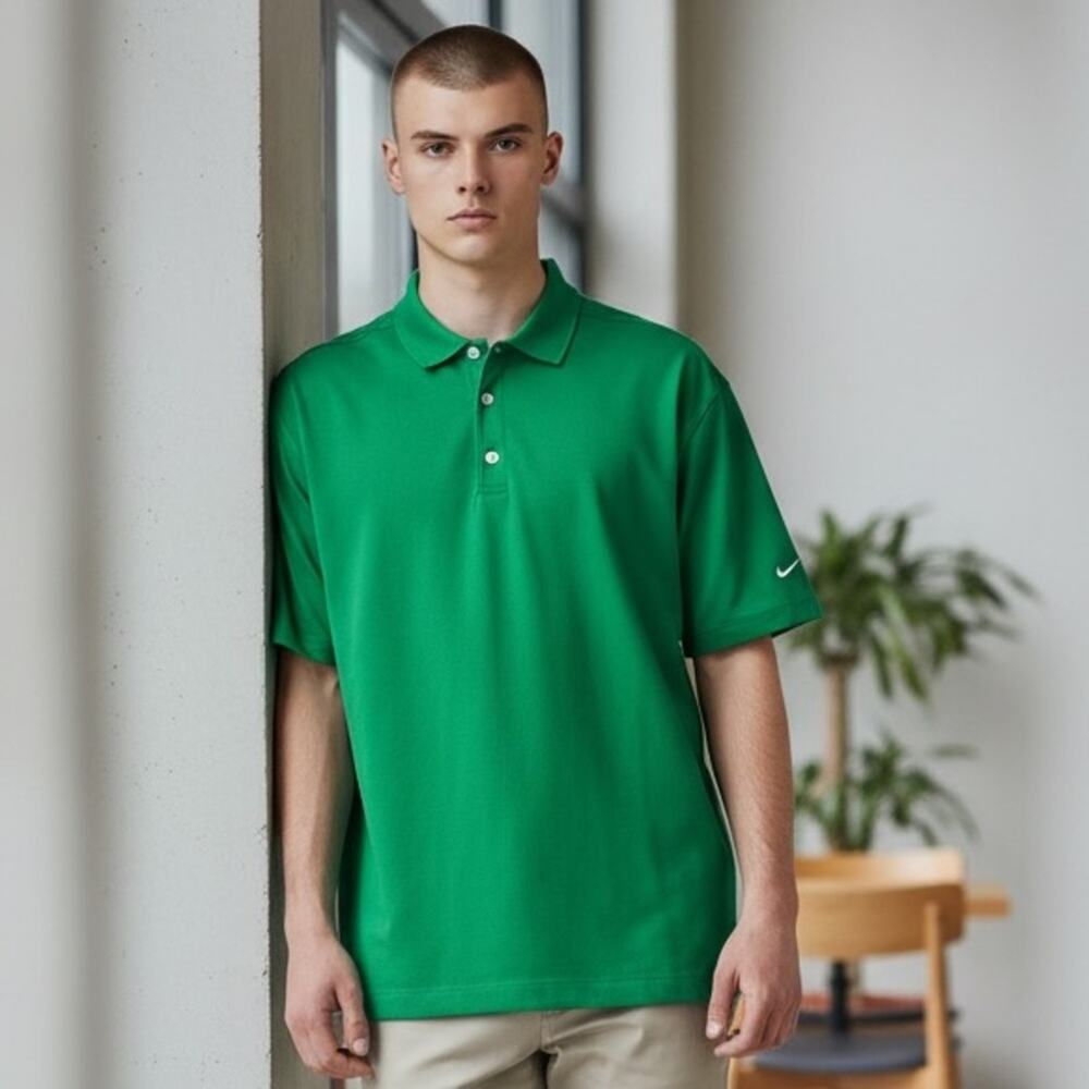NIKE GOLF Men’s Large Solid Green Polo Shirt